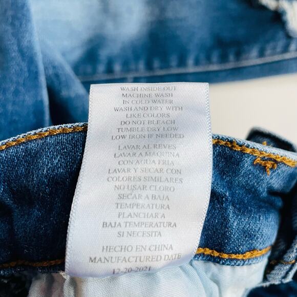 KanCan Girls Size 5 High Rise Ankle Skinny Jeans Blue Denim Frayed Hem - Picture 7 of 10